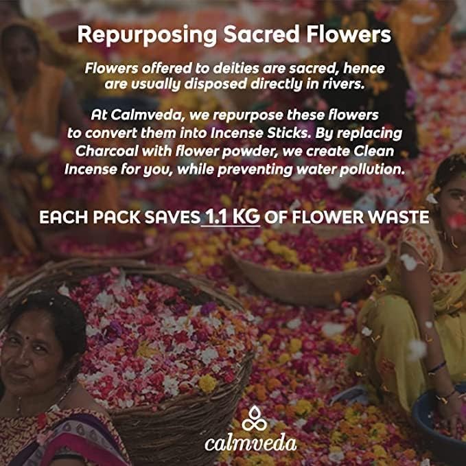 White Sage Incense Sticks for Cleansing - (80 Scent Sticks) Charcoal Free, Made from Upcycled Flowers | Protection Incense to Cleanse Negative Energy