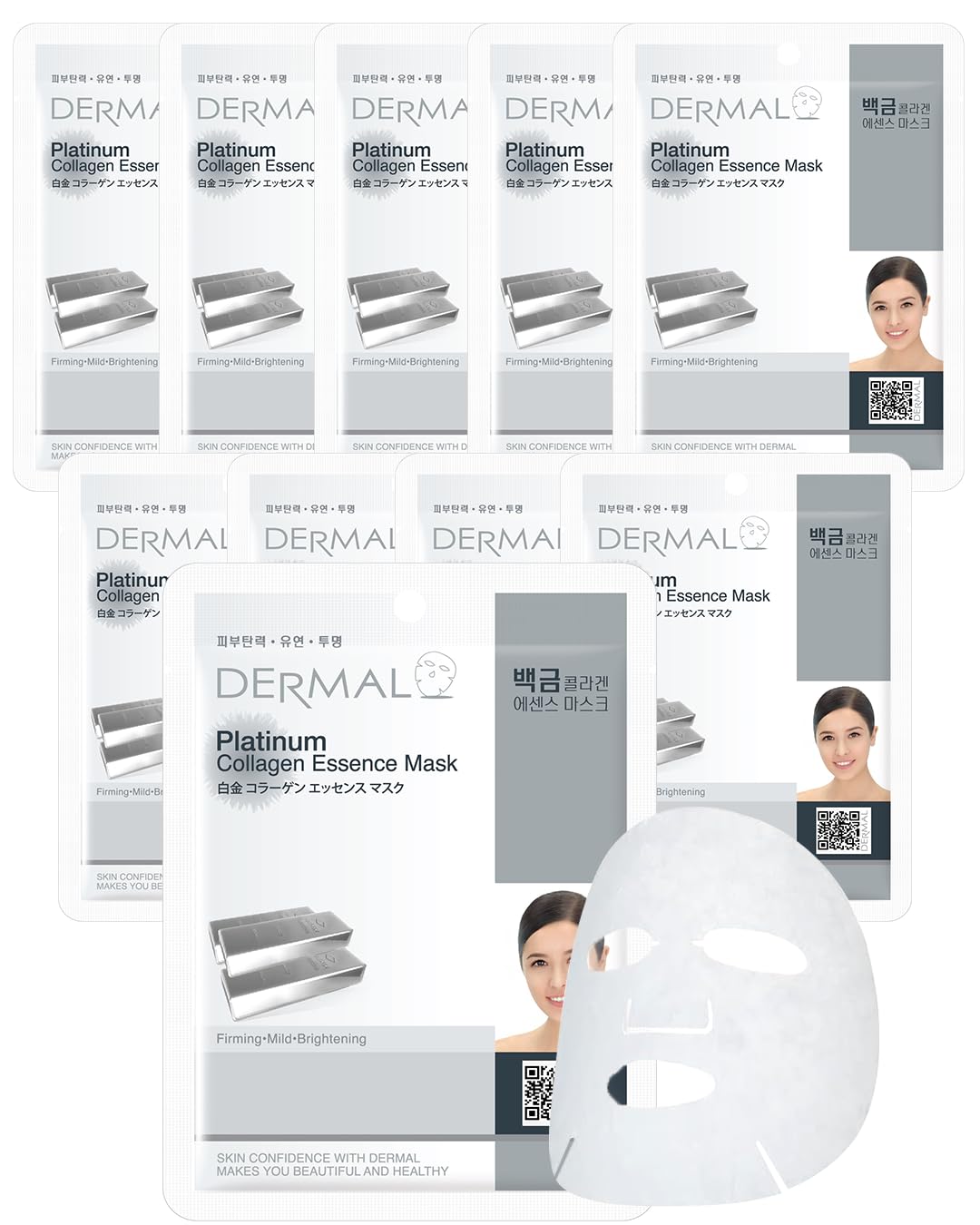 DERMAL Platinum Collagen Essence Full Face Facial Mask Sheet 23g