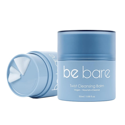 Bebare Twist Cleansing Balm with Hygienic Twist Dispenser: Cleanser for Heavy Makeup Removal, Hydrating Facial Wash for All Skin Types. Korean Vegan Skincare with Natural Oils, 1.69 Fl Oz