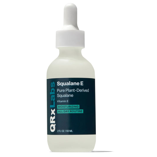 QRxLabs Squalane Oil for Face & Organic Vitamin E Oil - 2 Fl Oz, Unscented - Body & Hair Care - Fine Line & Wrinkle Treatment