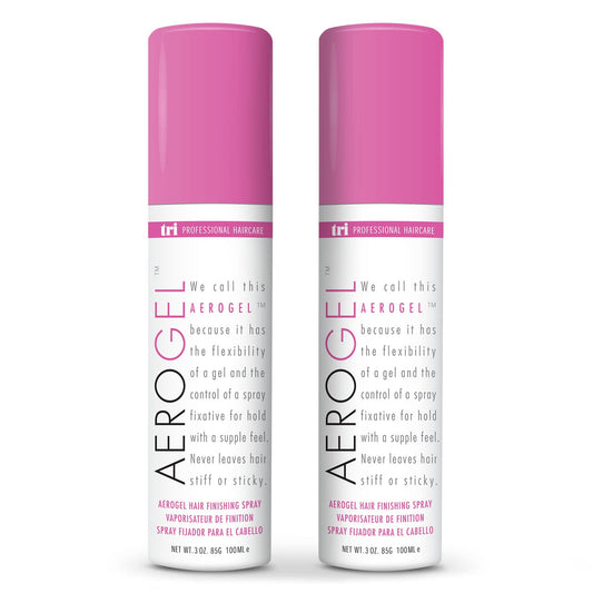 TRIDESIGN Aerogel Hairspray - Strong Hold Hair Finishing Spray for Volumizing & Control, Flexible Styling for All Hair Types, Non-Sticky and Scented - For Women and Men - Travel Size Pack of 2 (3 Oz)