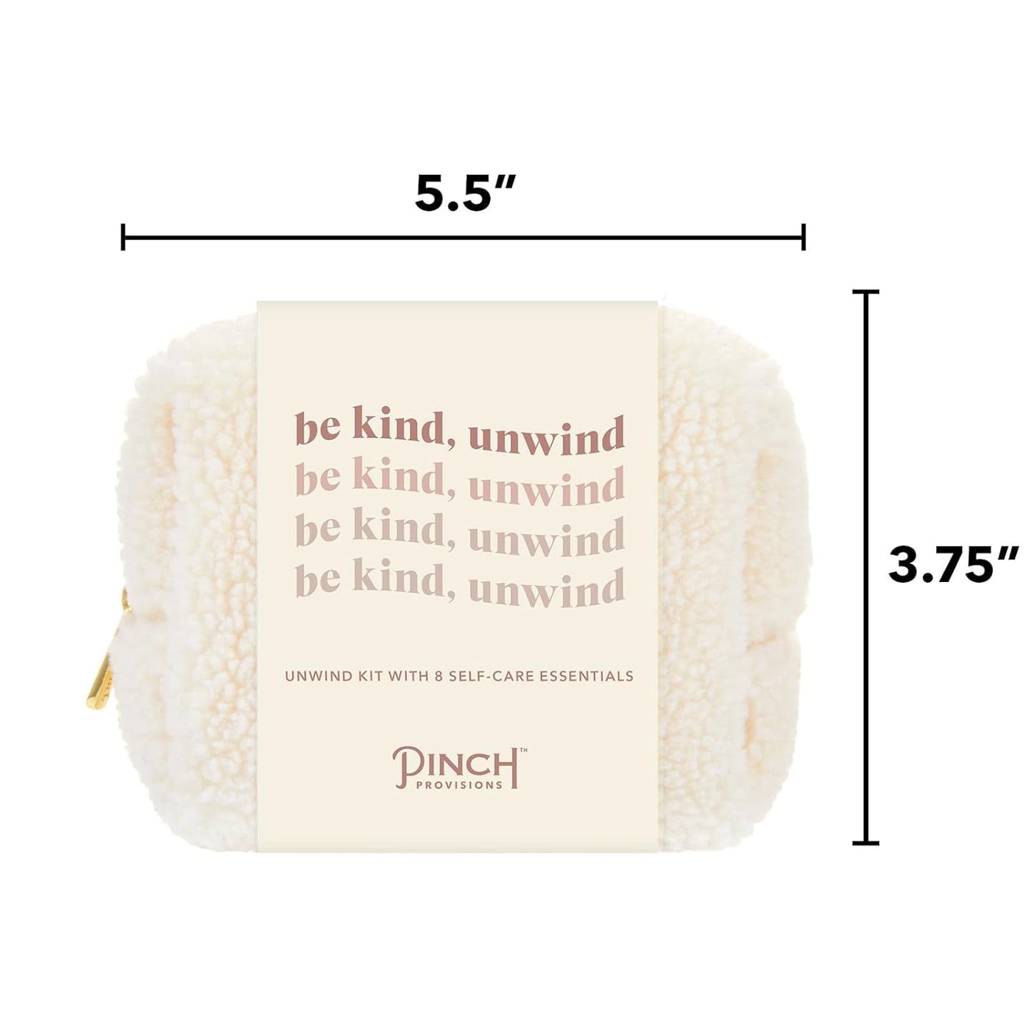 Pinch Provisions Be Kind UnWind Kit, Includes 8 Luxury Self Care and Spa Beauty Essentials, Perfect for Birthday Present, Self-Care Nights, Bachelorette, Christmas or Slumber Party Gift