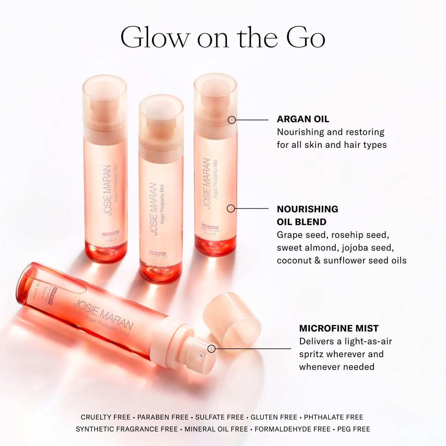 Josie Maran Moisture Miracle Workers Duo - 100% Pure Argan Oil & Hydrating Body Mist - Moisturizing Skincare Set with Nutrient-Rich Ingredients for All Skin Types - Vegan & Cruelty-Free (2 Piece Set)