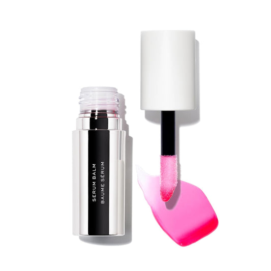 MAKE Beauty Serum Balm Hydrating Lip Oil. Vegan Moisturizing Lip Gloss with Plumping Effect. Lip Treatment Cream for Soft, Smooth, Shiny Lips - Shade, Pink Cerise