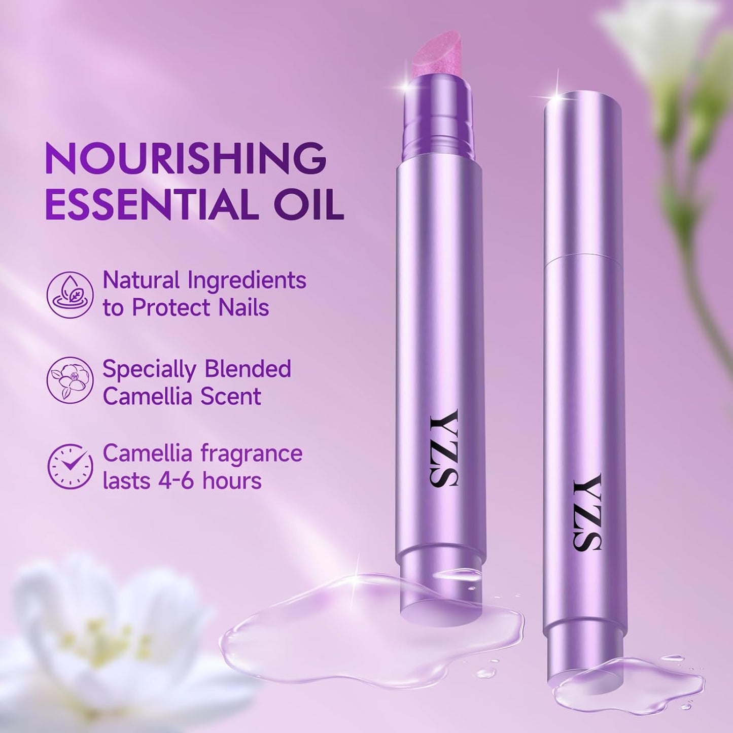 3-in-1 Cuticle Oil Pen Cuticle Pusher Nail Oil Pen with Ceramic Tip, Cuticle Treatment for Hangnails, Dry & Damaged Nails, Nail Cuticle Remover Pen