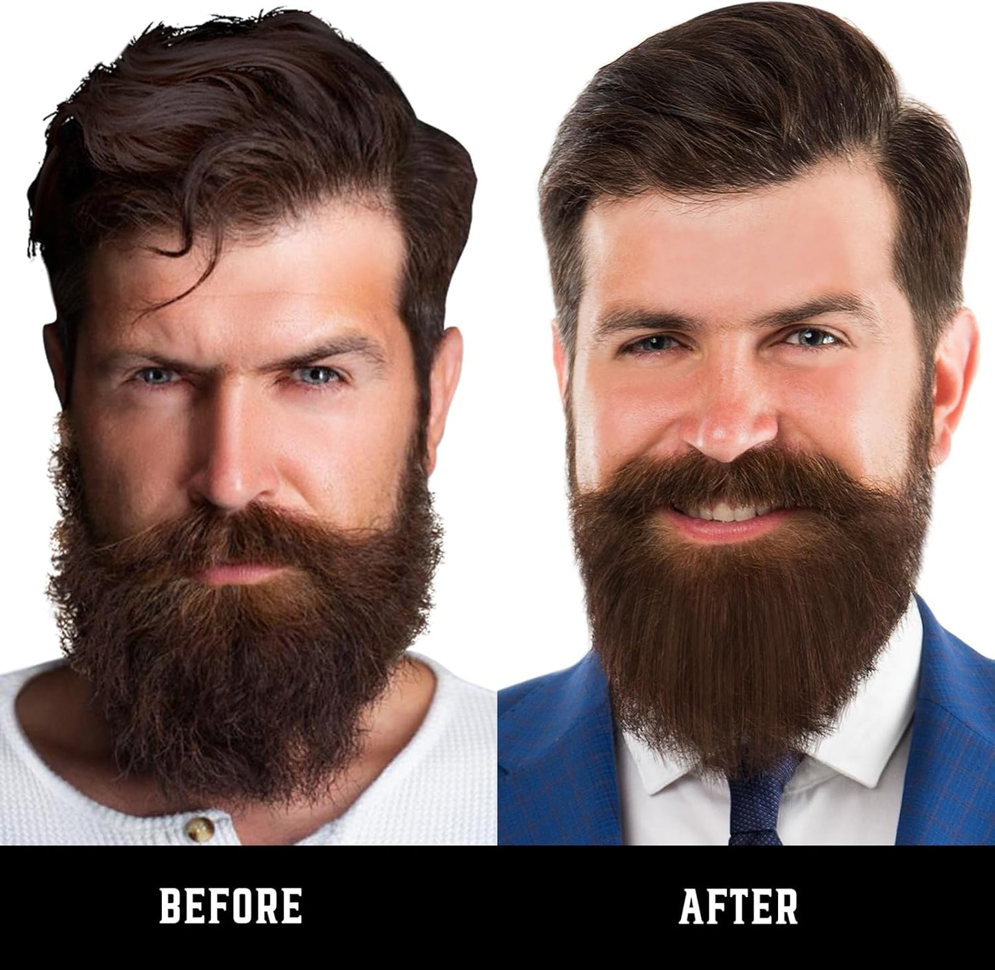 Heated Ionic Hair Straightening Brush for Men - 5 Temperature Settings, Anti-Scald, Beard Shaper & Travel Bag