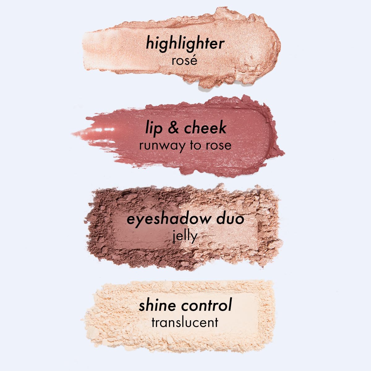 Subtl Beauty 4-in-1 travel makeup kit by subtl staks | eyeshadow duo, shine control powder, cream highlighter, lip and cheek | includes mirror lid and mini brush | stackable makeup designed for travel