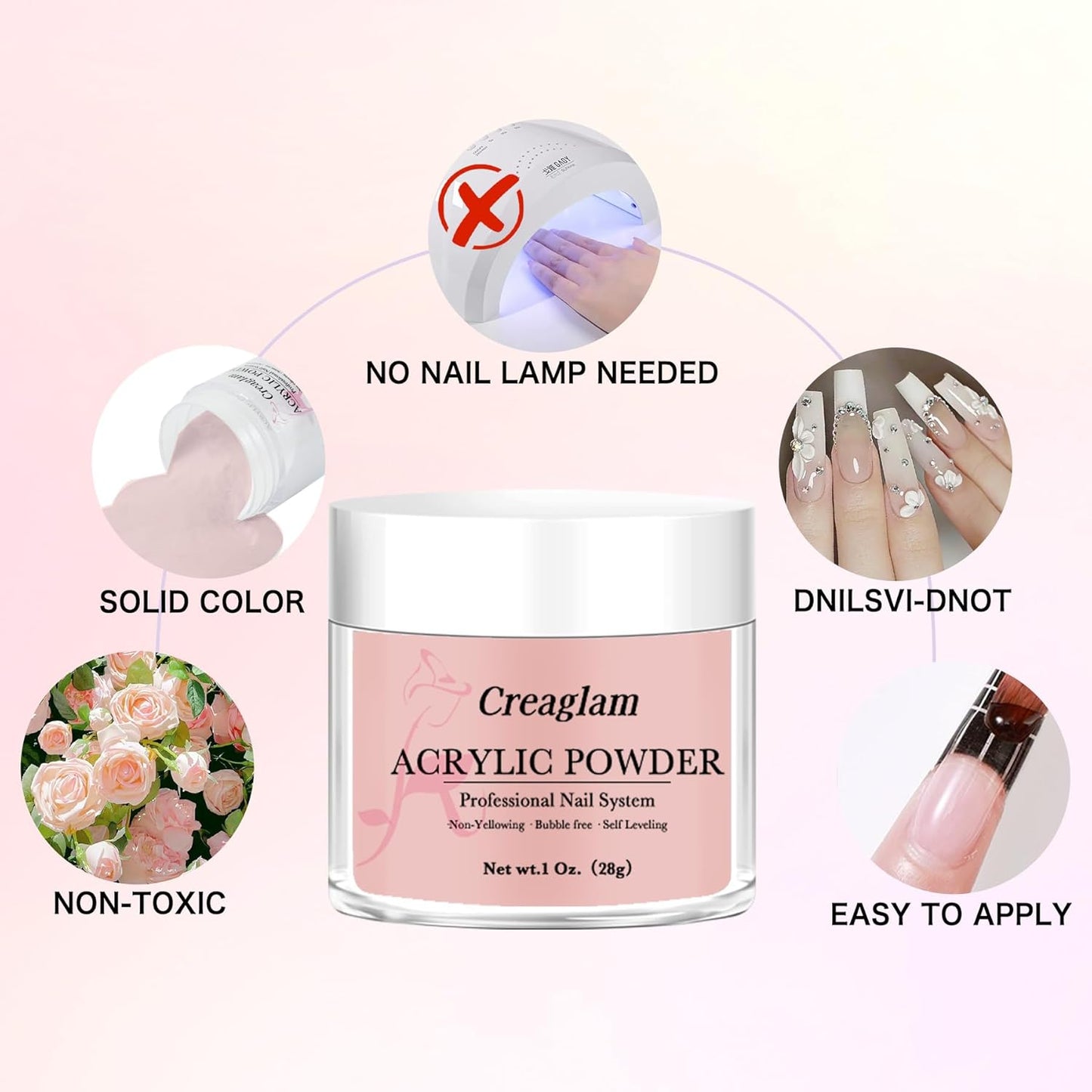 Professional Acrylic Powder for Nail: Large Capacity 3 Colors Pink Lcing Cover Biege Cover Rose Acrylic Nail Powder Polymer for Carving Nails - 28g 3D French Nail Manicure Extension