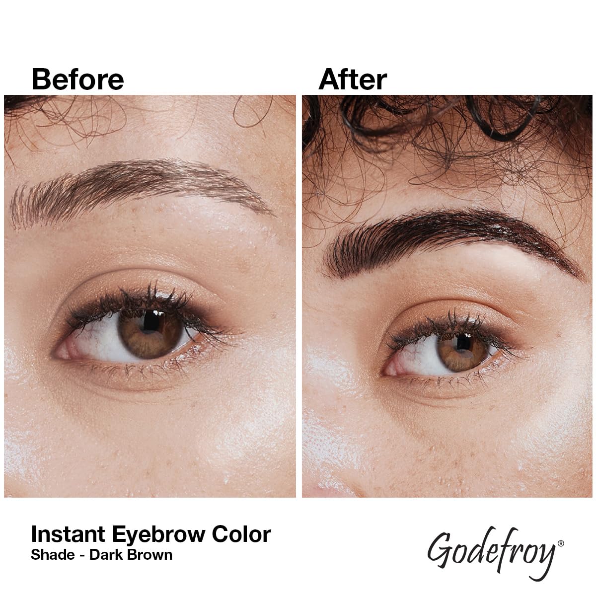 Godefroy Fast Acting Temporary Instant Brow Color, 3 Applications Per Package, Salon Quality Results, Dark Brown