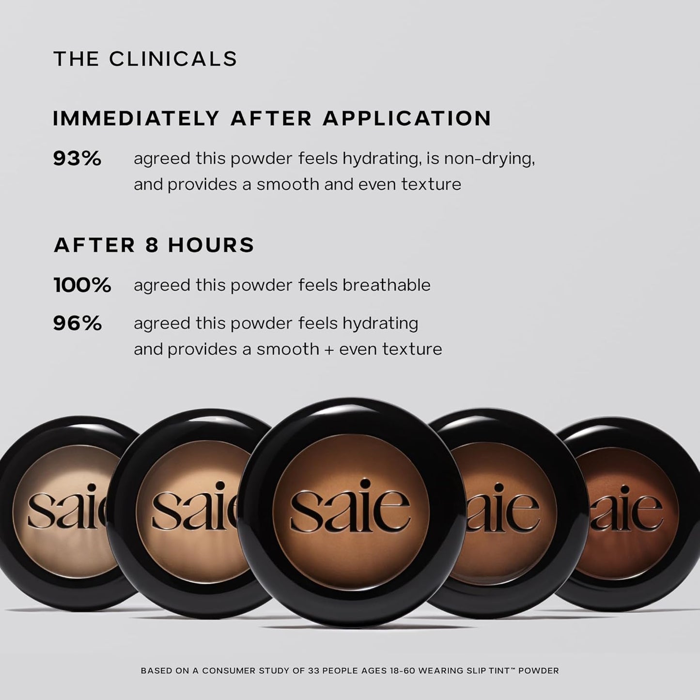 Saie Slip Tint Baked Setting Powder - Translucent Powder for Face Makeup with a Natural-Radiant Finish - Blurs, Brightens & Smooths Complexion - Translucent 1 - Very Light to Light (0.24 oz)