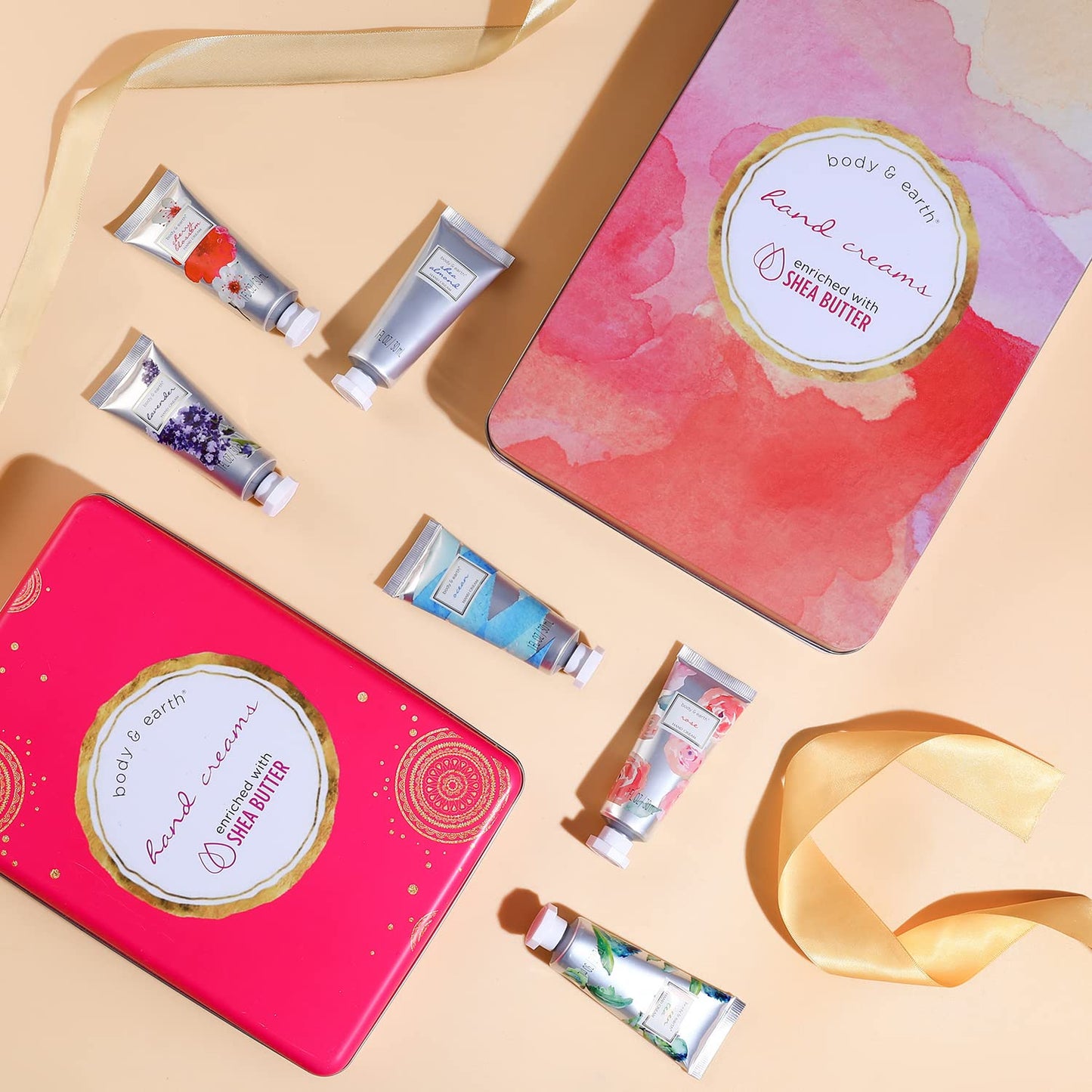 BODY & EARTH Hand Cream for Women, Hand Lotion Gift Set for Mothers Day for Mom Gift, Hand Lotion Set for Women 6 Pcs Travel Mini Size Hand Cream for Dry Hands with Shea Butter and Glycerin (6x1.0 oz)