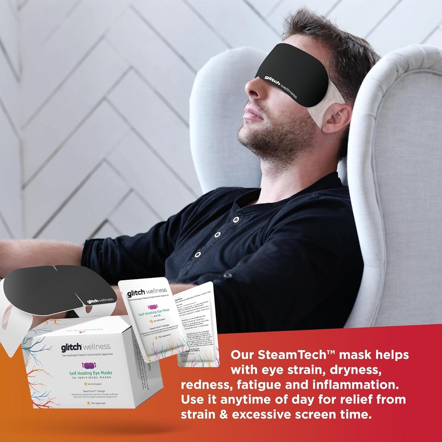 Steamtech Self Heated Eye Mask - 10 Eye Doctor Approved Warm Eye Compress for Dry Eyes - Self Heating Eye Mask for Fatigue & Dryness – Perfect Dry Eye Relief Product, Spa Experience