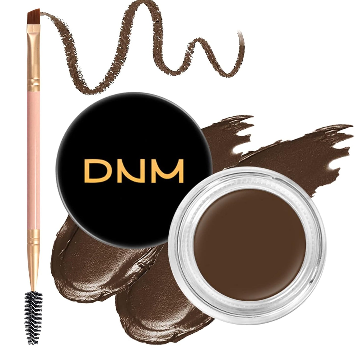 Eyebrow Pomade Kit with Dual-ended Eyebrow Brush, Water and Stain Resistant High Pigment Pomade, Corrects Brow Imperfections for Natural Long-lasting Brow Makeup (05# Soft Brown)