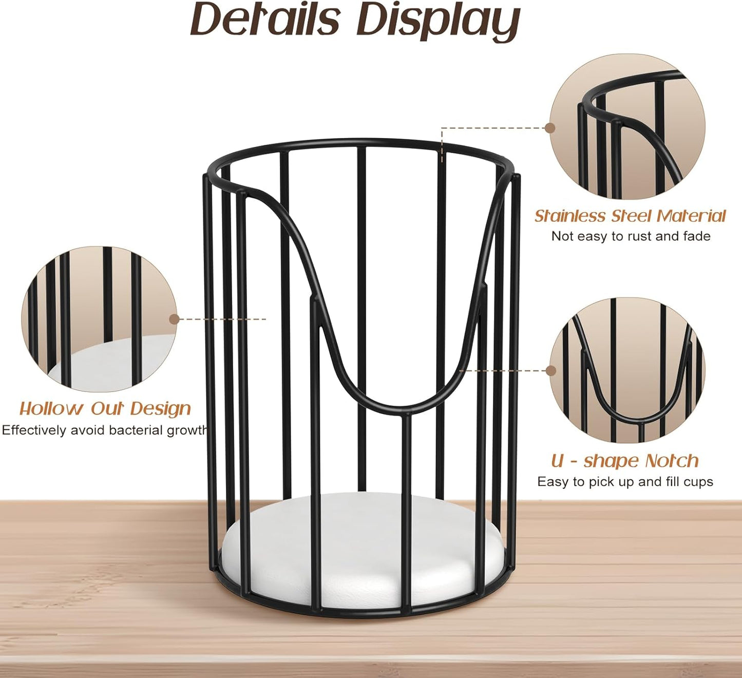 Luxspire Bathroom Cup Dispenser, 3-5oz Dixie Cup Dispenser, Metal Dixie Cup Holder, Disposable Paper Cup Holder for Bathroom, Cotton Pad Holder, Guest Bathroom Essentials, Black, 2 Pack