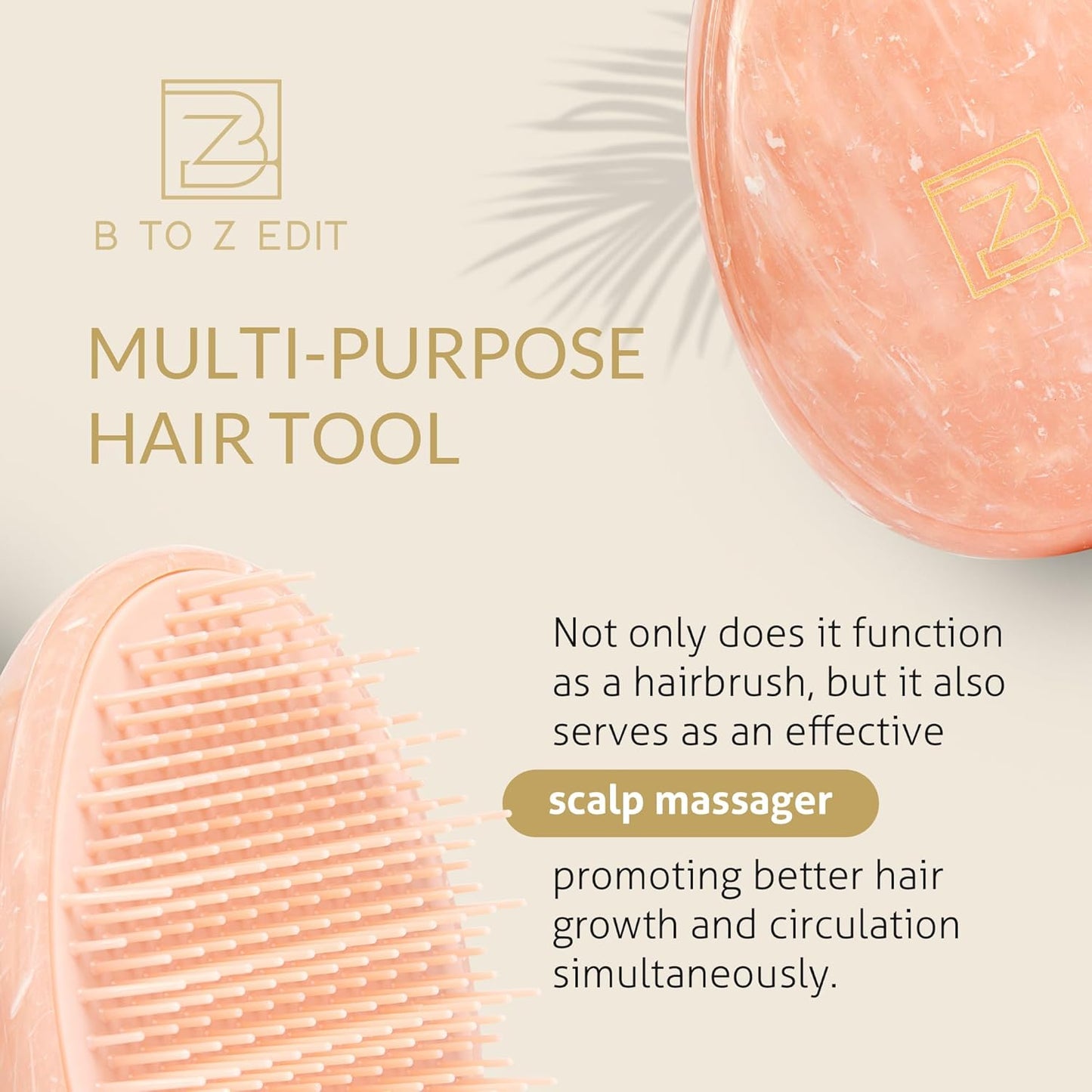 Travel Hairbrush - Mini Hair Detangler for Women Teens Kids - Sensory Scalp Massager - Small Portable Comb - Thick, Curly, Straight, Wet, Dry - Compact Detangler - Purse Essentials