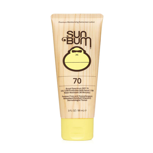 Sun Bum Original SPF 70 Sunscreen Body Lotion - Broad Spectrum Moisturizing Sunscreen with Vitamin E - Hawaii 104 Act Compliant (Made without Octinoxate & Oxybenzone) - Travel Size - 3 oz