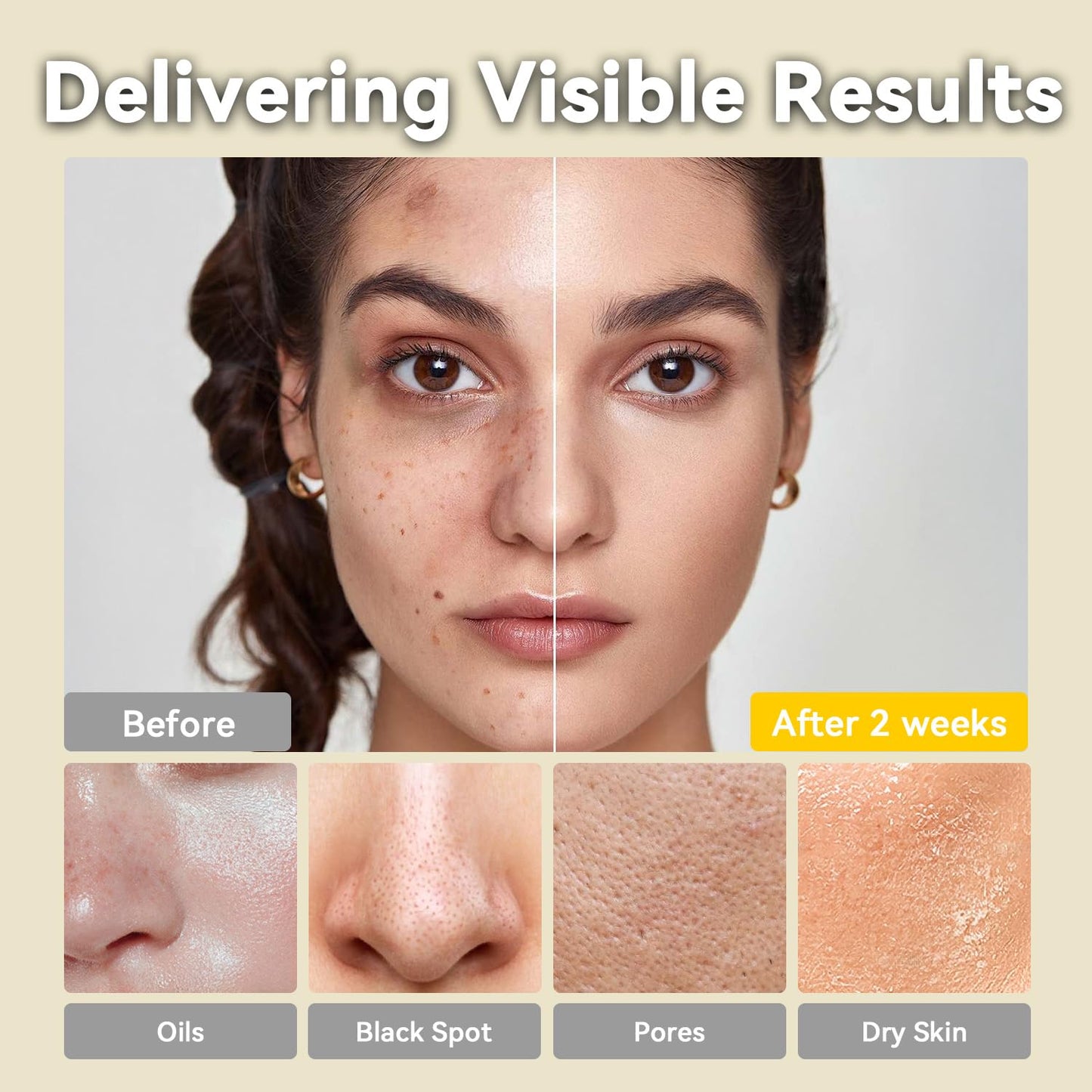 Turmeric Clay Mask, Green Tea, Dead Sea Minerals Mud Mask, Spa Facial Mask 3-Piece Set for Deep Cleansing, Moisturizing and Refining Pores, Vegan & Cruelty-Free, 7.5 fl.oz