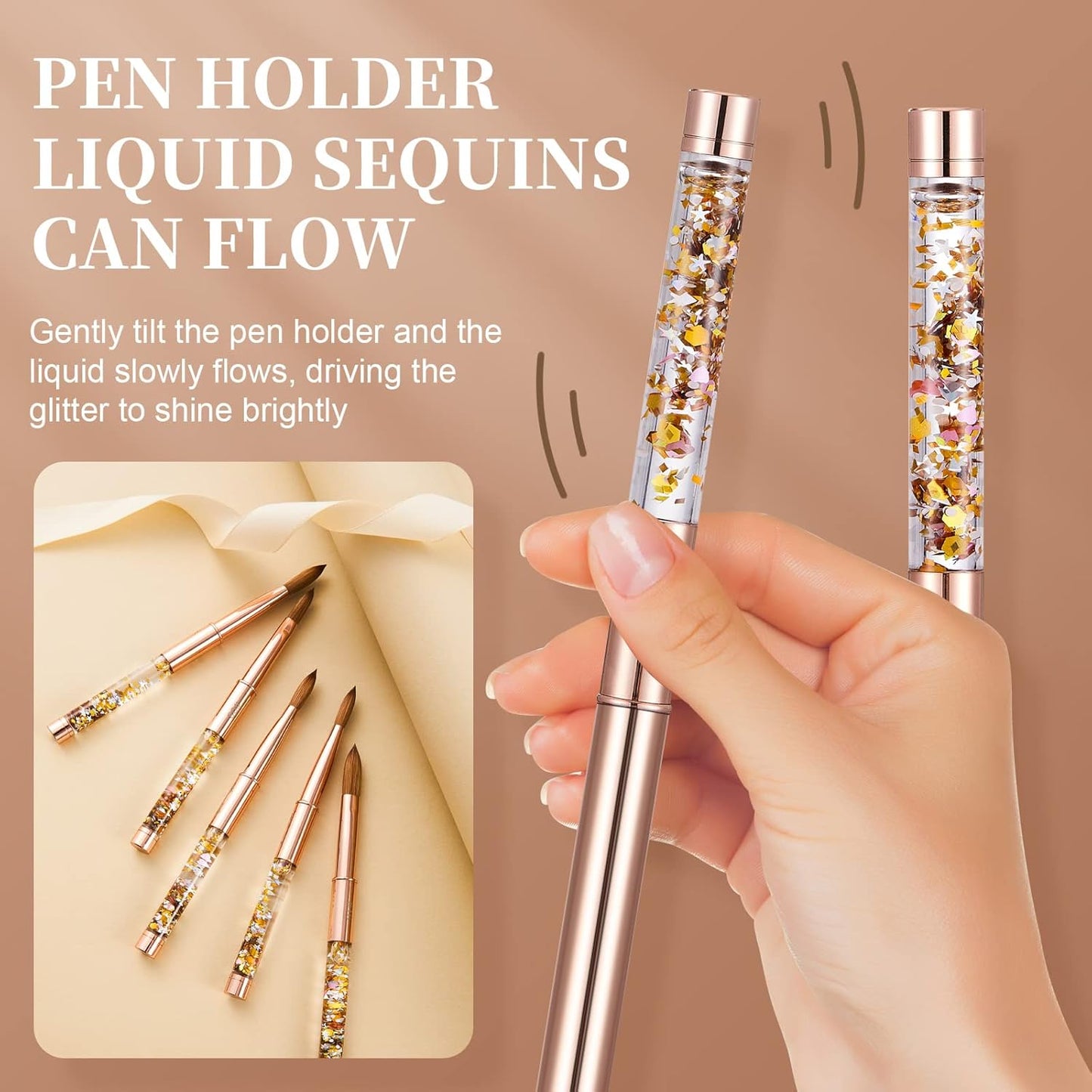 Acrylic Nail Brush Size #2,KEMEISI 100% Pure Kolinsky Nail Art Brushes Sturdy Handle Oval Shaped Acrylic Powder Nail Design Tools for Professional Manicure DIY Home Salon (Gold)