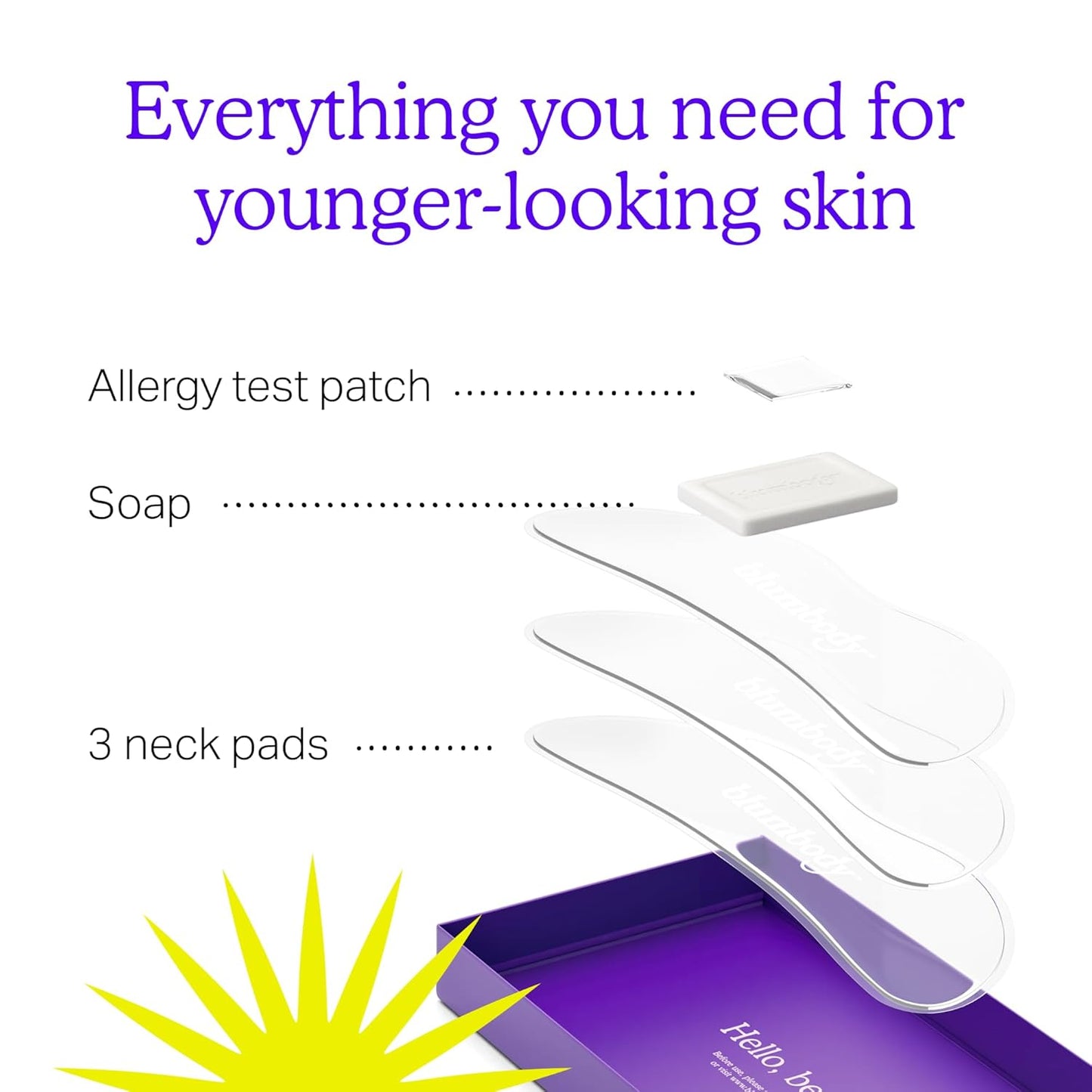 BLUMBODY Neck Wrinkle Patches – Anti-Wrinkle Silicone Patches for Skin Firming, Tightening – Reusable Overnight Pads – Anti-Aging Crepe Erase Pads – Neck, Décolleté (1.5-Month Supply)