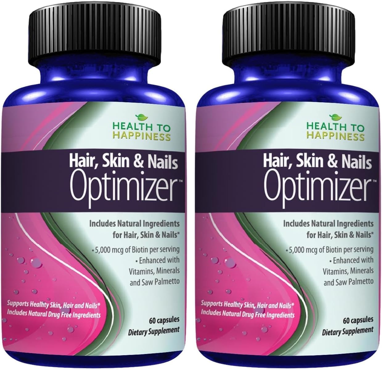Hair Growth Formula – to Make Your Hair Grow & Skin Glow | Hair, Skin & Nails Optimizer with 5000 Mcg of Biotin, Hydrolized Collagen & More – for Men & Women, 90 caps for 45 Days Use (Pack of 2)