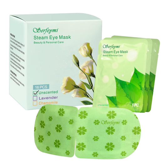 Serfeymi 16 Packs Steam Eye Mask Sleeping Mask for Eye SPA, Eye Beauty Heating Pad Warm Eye Mask, Disposable Eye Sleep Heated Eye Mask for Puffy Eyes, Dry Eyes, Dark Circles, Tired Eyes (Unscented)