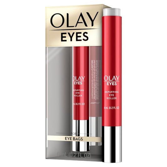 Eye Treatment by Olay Eyes Depuffing Eye Roller with Vitamin E Massages to Help Reduce Puffiness and Instantly Awaken Tired-Looking Eyes, 0.2 Fl Oz