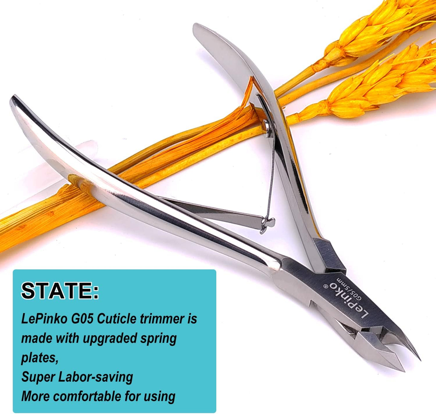 LePinko Professional Cuticle Trimmer kit, Super Sharp Dead Skin Clipper, Labor-saving Cuticula Remover for Fingernail Toenail, Manicure Pedicure Tool for Women Men, Home Salon Use, 5mm Jaw