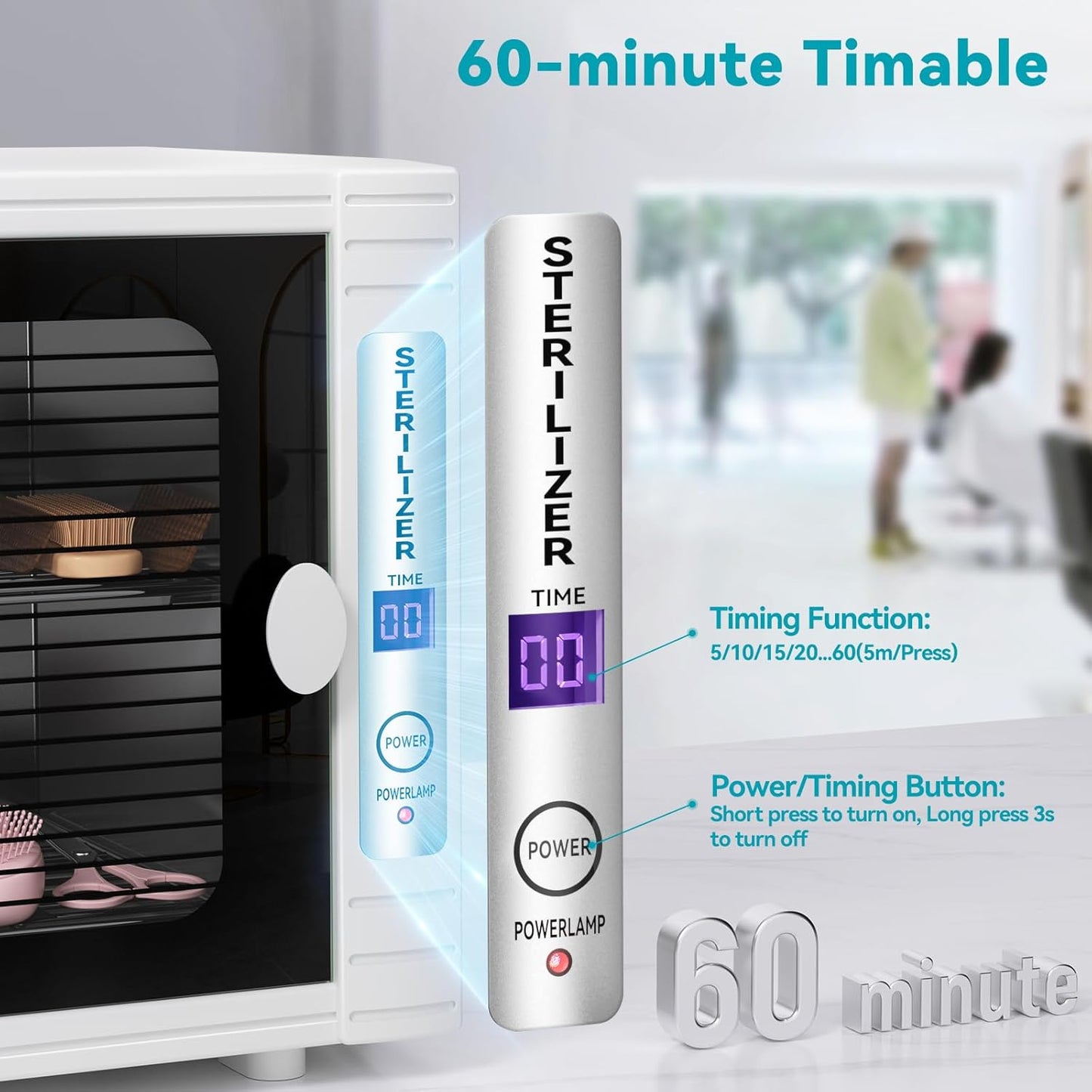 Professional U&V Ster&ilizer Nail Tool Dis&infection Cabinet, 11L U&V Light Equipment for Esthetician, Sani&tizer Box Cleaning Machine with Time Setting for Manicurist,Spa,Tattoo,Barber&Salon