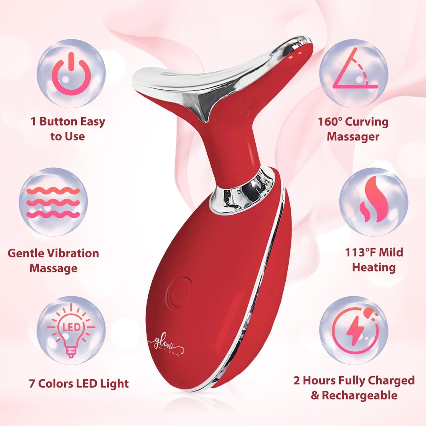 Red-Light-Therapy-for-Face and Neck with 7 Color, Facial Massager for Face and Neck