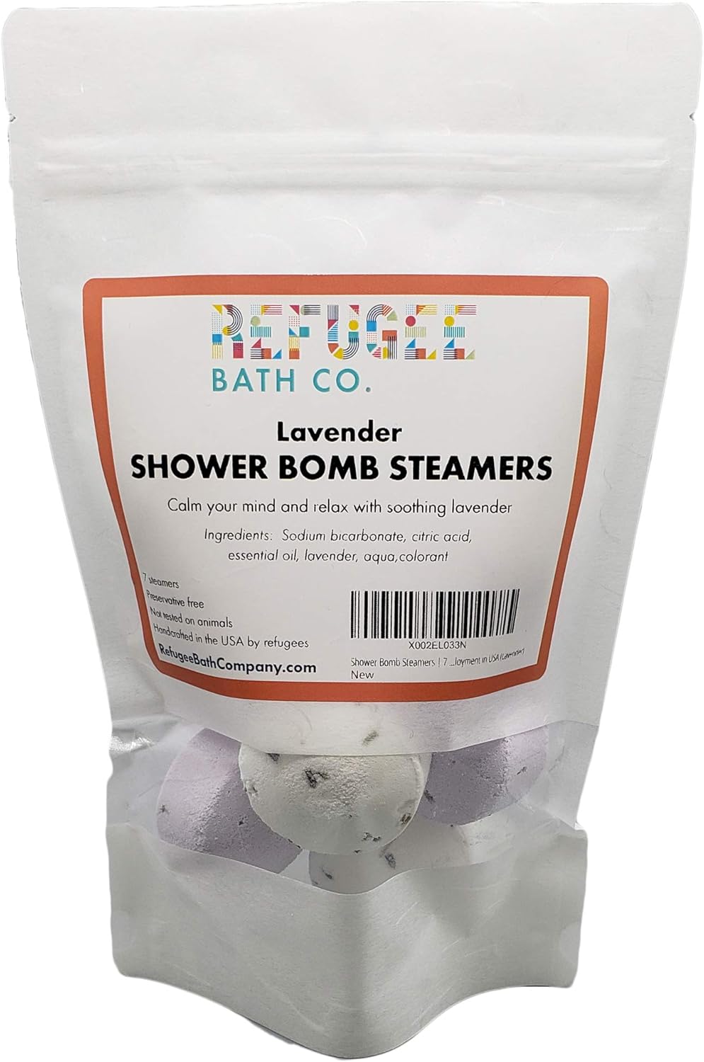 Shower Bomb Steamers | 7 Pack | Handmade in USA | Support Refugee Employment in USA (Lavender)