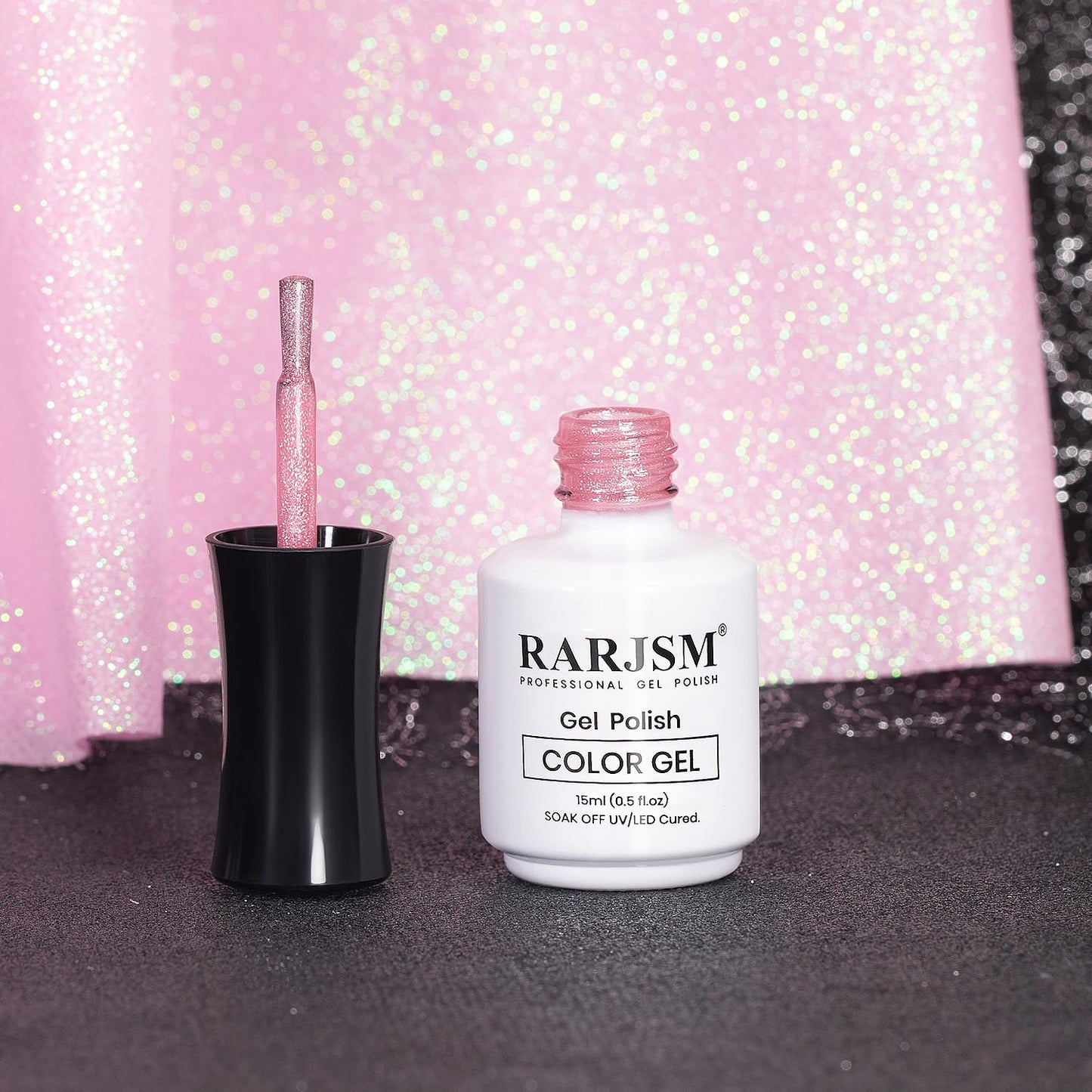 RARJSM Nude Sheer Pink Cat Eye Gel Nail Polish Silver Glitter 15ml 9D Velvet Cateye Shimmer Galaxy Ice Jelly Pink Gel Polish with Magnetic Stick UV LED Curing Require Soak Off DIY Home Salon