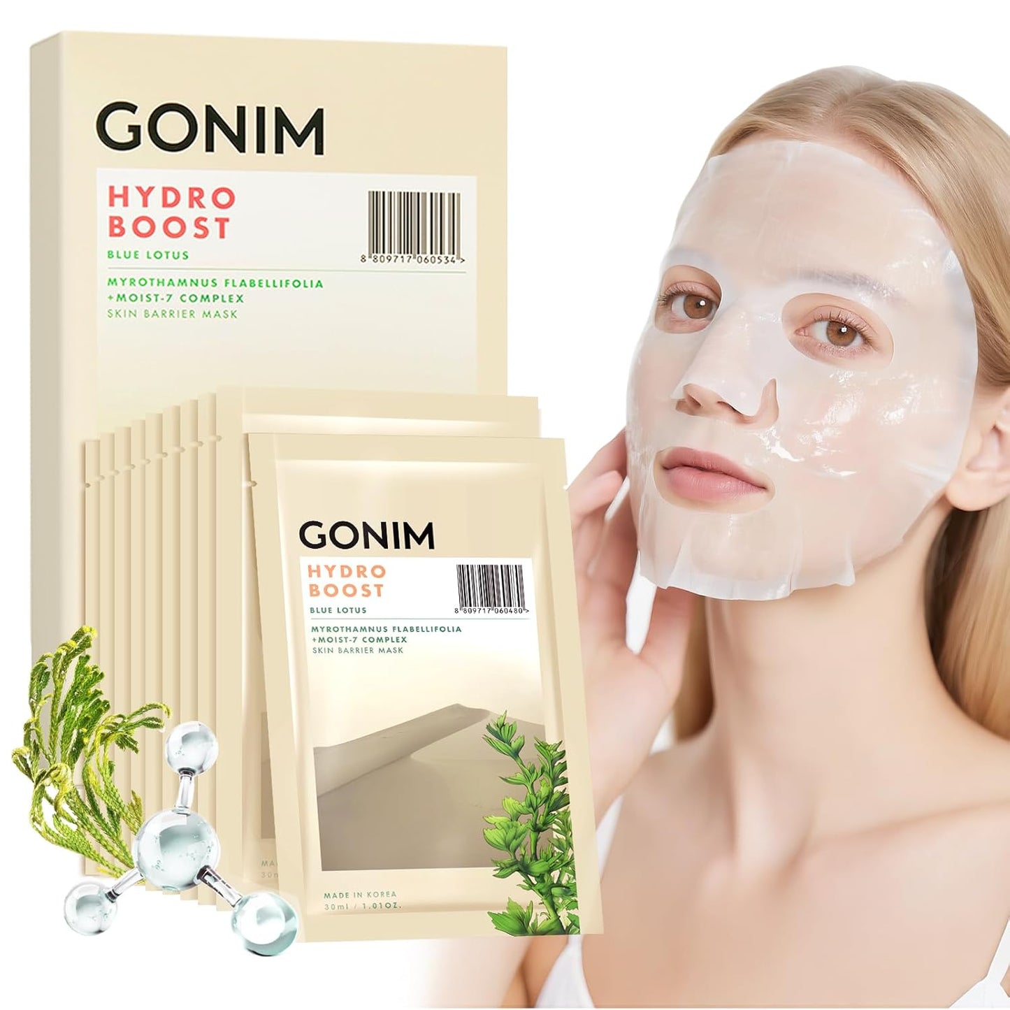 Face Mask Korean Skin Care with Hyaluronic Acid & Collagen Activation- Face Masks Skincare Hydration, Anti Aging & Moisturizing Sheet Mask for All Skin Korean Face Mask 10 Sheets