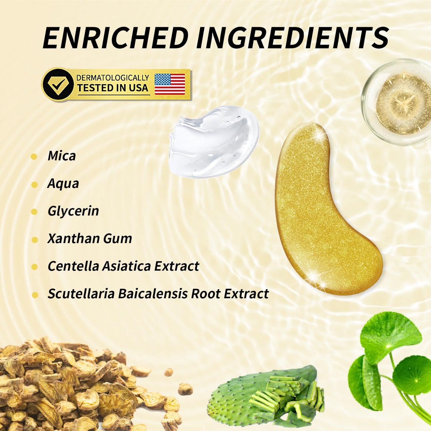 Under Eye Patches - 24K Gold Dermatology Eye Masks for Wrinkles & Puffiness, Enriched with Collagen, Diminish Dark Circles - Anti-Aging, Smooth Fine Line, Nourish Skin - 12 Pairs