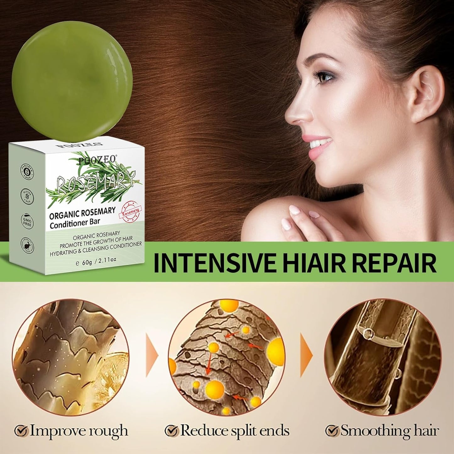 2 Pack Rosemary Shampoo Conditoner Bar Set,Thinning Hair-Volume Shampoo & Conditioner Bar for Men and Women,Hair Thickening & Regrowth Treatment,Hair Growth Soap for Anti-Hair Loss