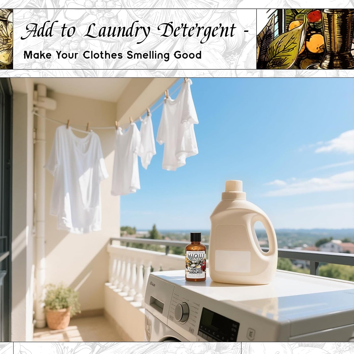 HIQILI Honeyed Sandalwood Fragrance Oil for Diffuser, Candle & Soap Making, Add to Dryer Balls, Lotion, Hotel Luxury Scents - 1 Fl Oz