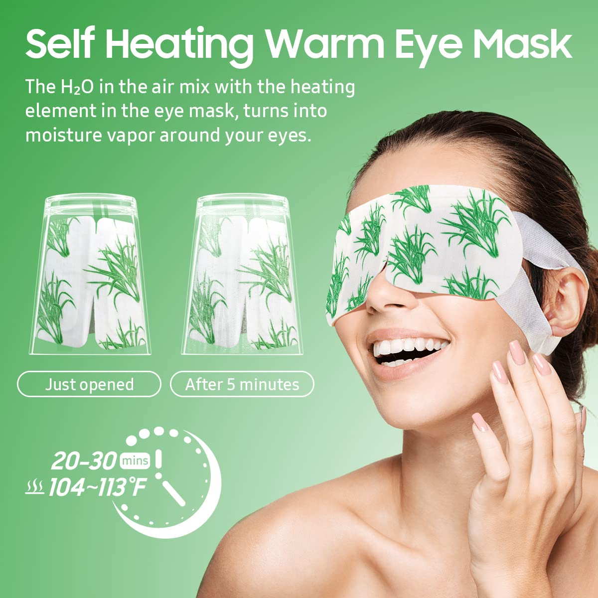 Steam Eye Mask, 10 Packs Heated Eye Mask, Self Heating Disposable SPA Warm Compress for Eyes Sleep Mask, Soothing Moist Heat Eye Masks, Travel Essentials & Relaxation Gifts (Lemongrass Scent)