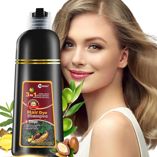 leorx Hair Dye shampoo, Chestnut Brown 3 In 1 Color Shampoo Instant Herbal Coloring Shampoo Refresh Hair For Women&Men - Tintes Para El Cabello Profesional