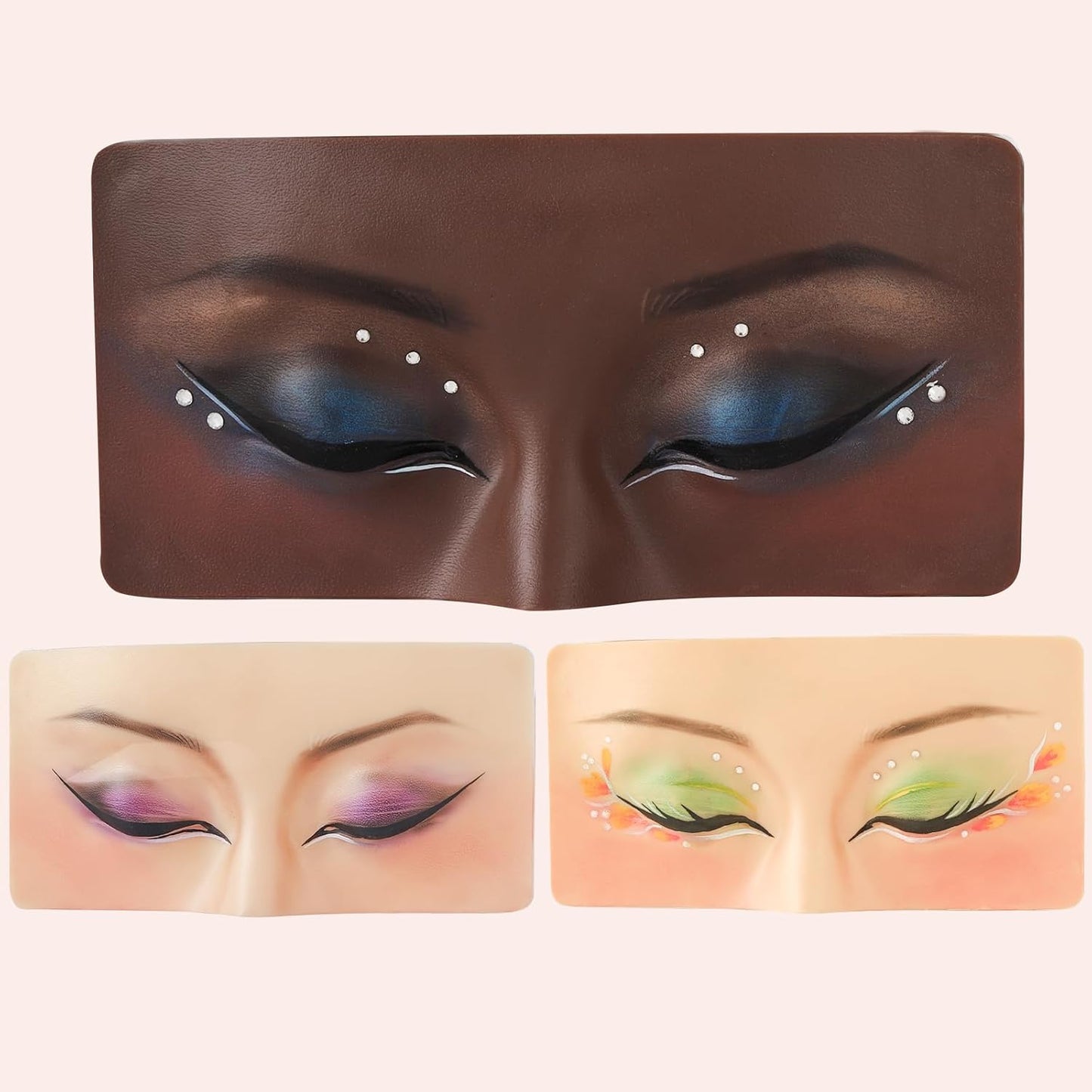 Makeup Practice Face, Makeup Practice Face Set 3D Realistic Makeup Practice Face Board for Makeup Artist Makeup Beginner Self-taught or Professional Enthusiasts (yellow+white+black)