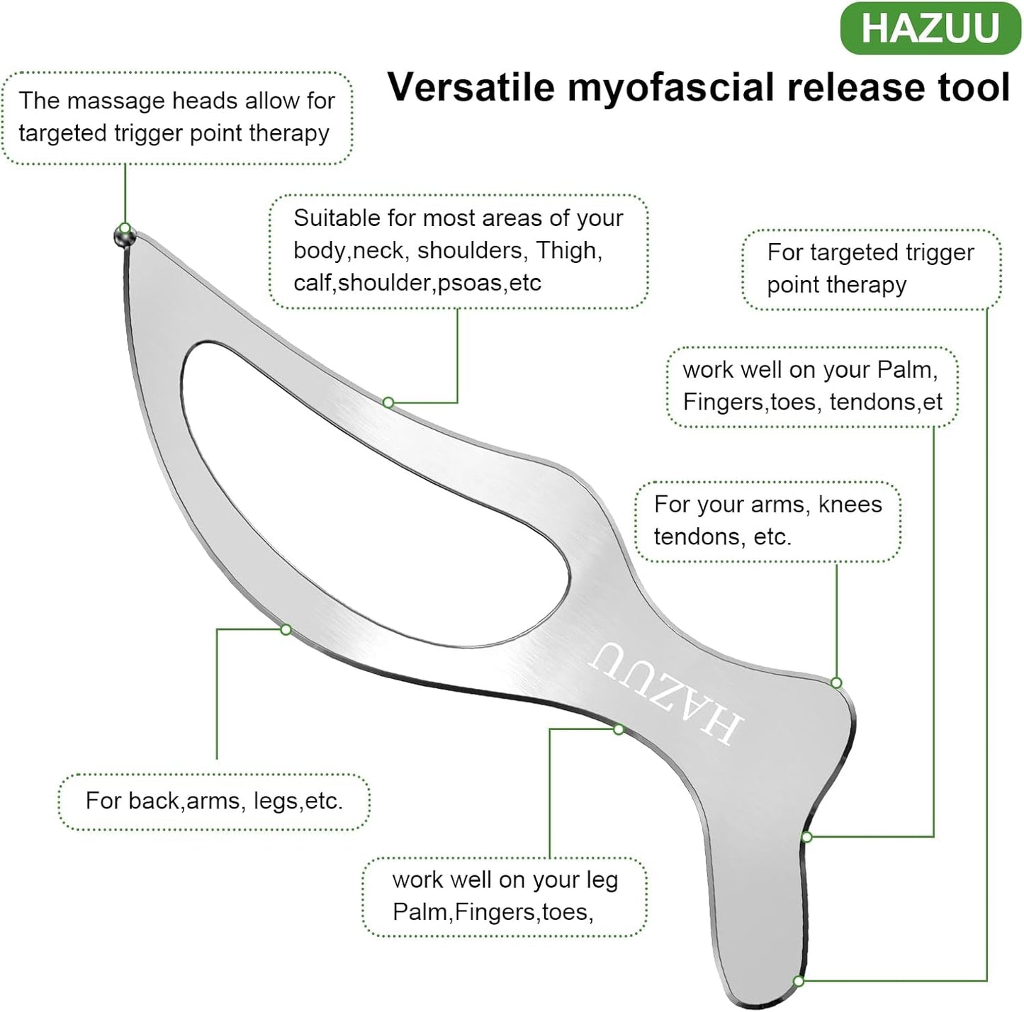 Stainless Steel Guasha Scraping Massage Tool for Soft Tissue Therapy, Ideal for Back, Legs, Arms, Neck, Shoulder Relief (Bird Shape)
