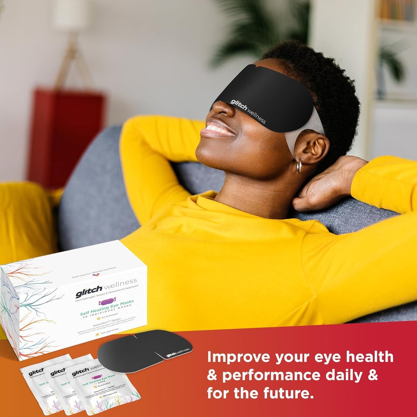 Wellness Steamtech Self Heated Eye Masks for Dry Eyes - 30 Eye Warm Compress for Fatigue and Dryness - Steam Eye Mask for Dry Eyes, Dry Eye Relief Product, 30 Disposable Eye Mask Heated.
