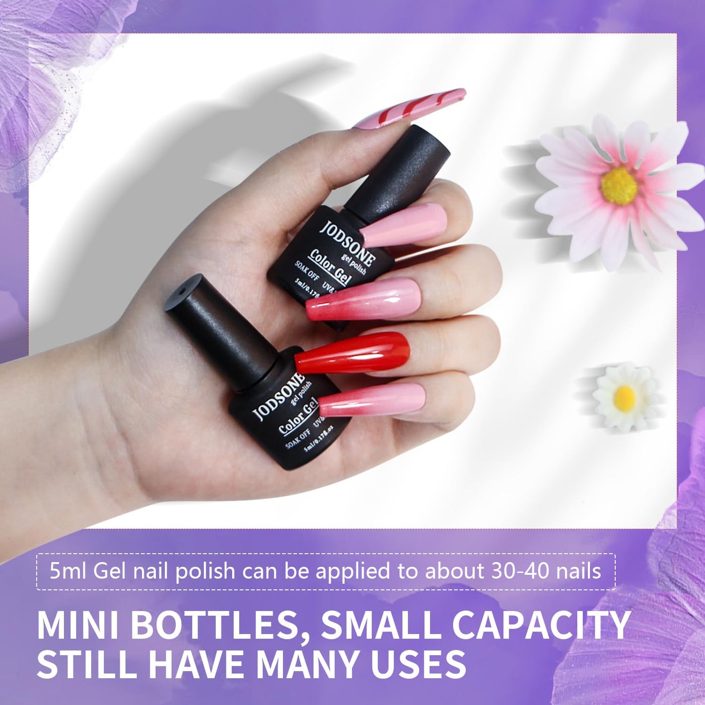 JODSONE 20 Colors Gel Nail Polish Kit with U V Light Base Top Matte Coat High Shine Vibrant Nail Gel Equipped with Manicure Tools