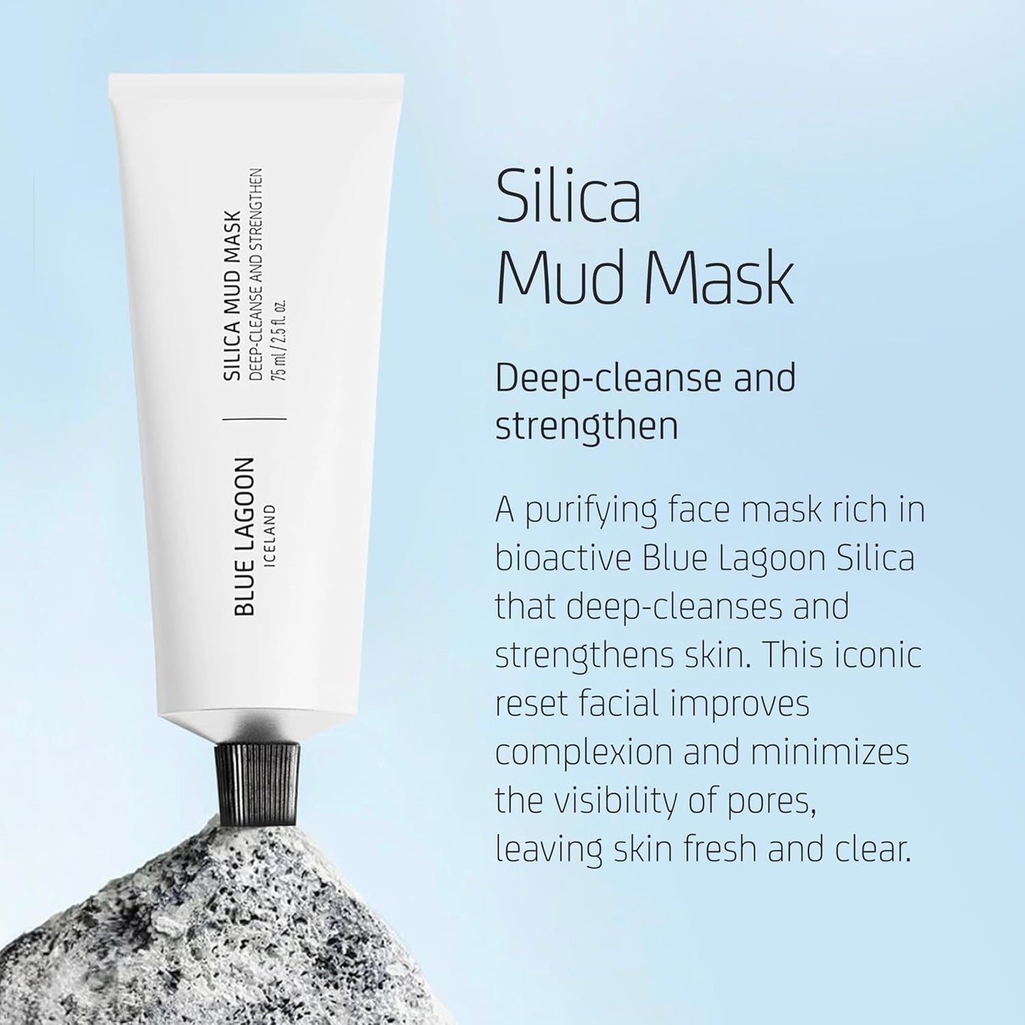 Blue Lagoon - Deep Cleansing Silica Face Mask For Enhanced Glow - Hydrating and Moisturizing Face Mask - Hydrating Mask Skin Care - Sustainable, Bioactive Icelandic Skincare (2.5 oz | 75 ml)