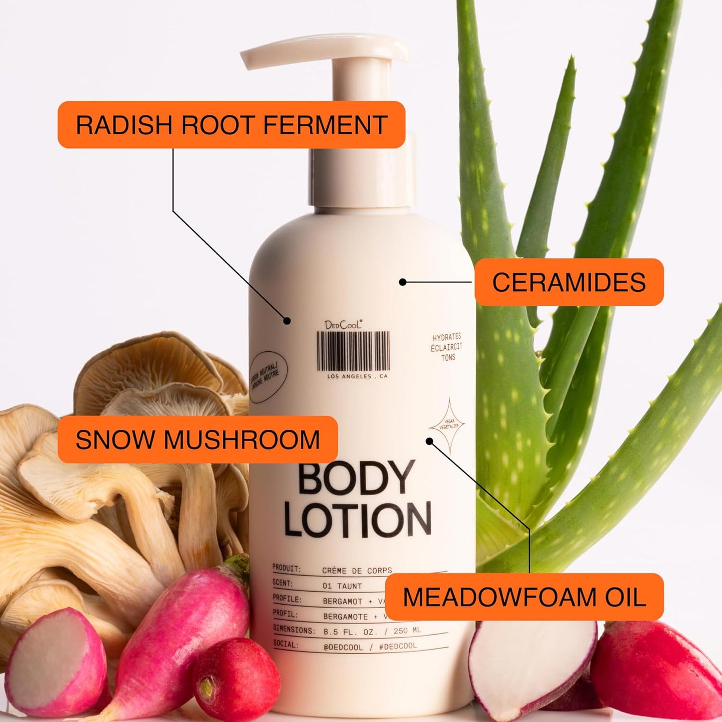 DedCool Body Lotion | Taunt | Lightweight, Deeply Hydrating Formula with Ceramides, Snow Mushroom & Meadowfoam Oil | Bergamot, Dew, Cassis, Vanilla & Amber Scent | Non-Toxic, Vegan Skincare | 2 oz