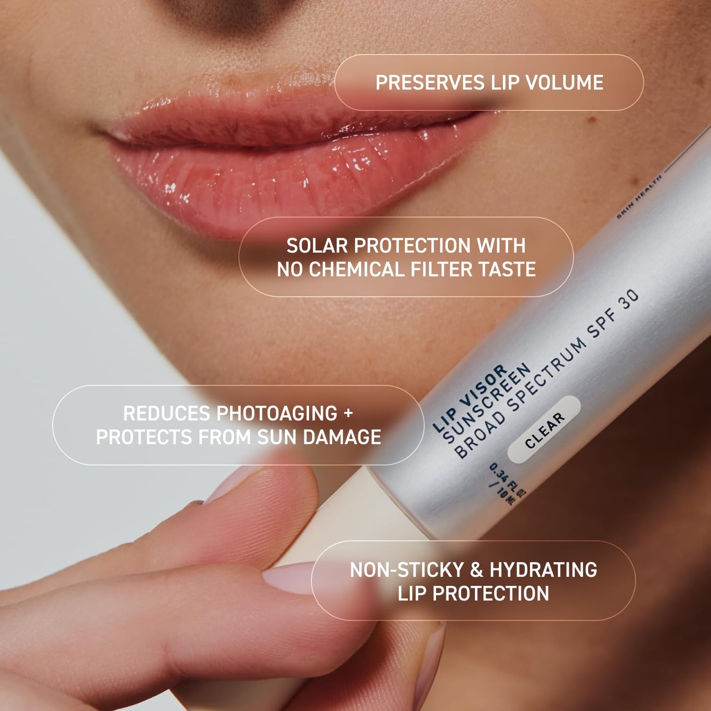 Skin Lip Visor, Clear Lip Balm with SPF 30 PA+++. Mint Flavored with Non-Sticky Finish – Moisturizing Semi Gloss Balm Sunscreen for Daily Use - 2 Pack