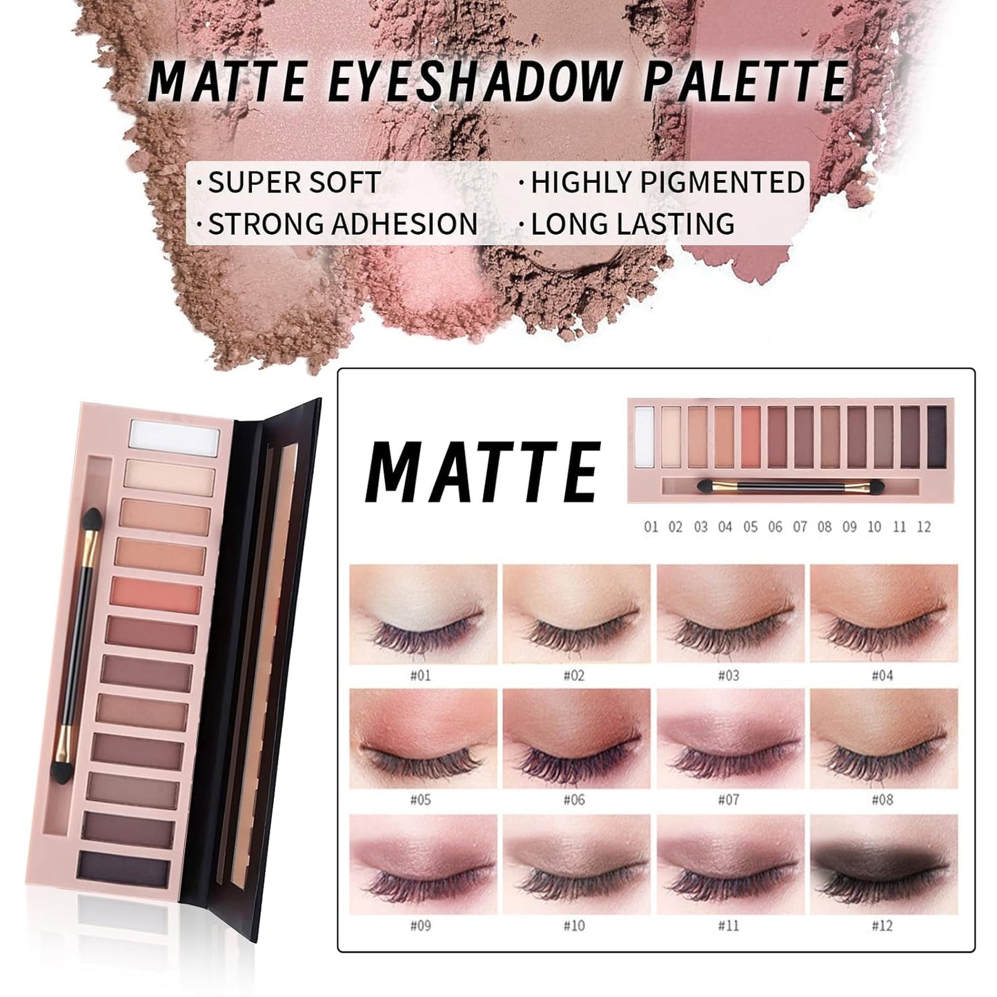 Makeup Kit Set for Women, Makeup Present for Women Teens Girl, Eyeshadow Palette Foundation CC Cream Primer Brush Spong Contour Lipstick Eyebrow Soap Mascara Eyeliner Cosmetic bag