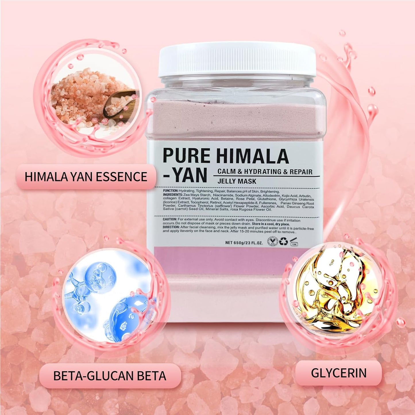 Jelly Mask for Facials Professional, Hydrating & Moisturizing Peel-Off Natural Gel Face Mask SkinCare, Professional Spa Use Jelly Face Masks, Deep Hydration & Glow 23 Fl Oz (Pure Himala Yan)