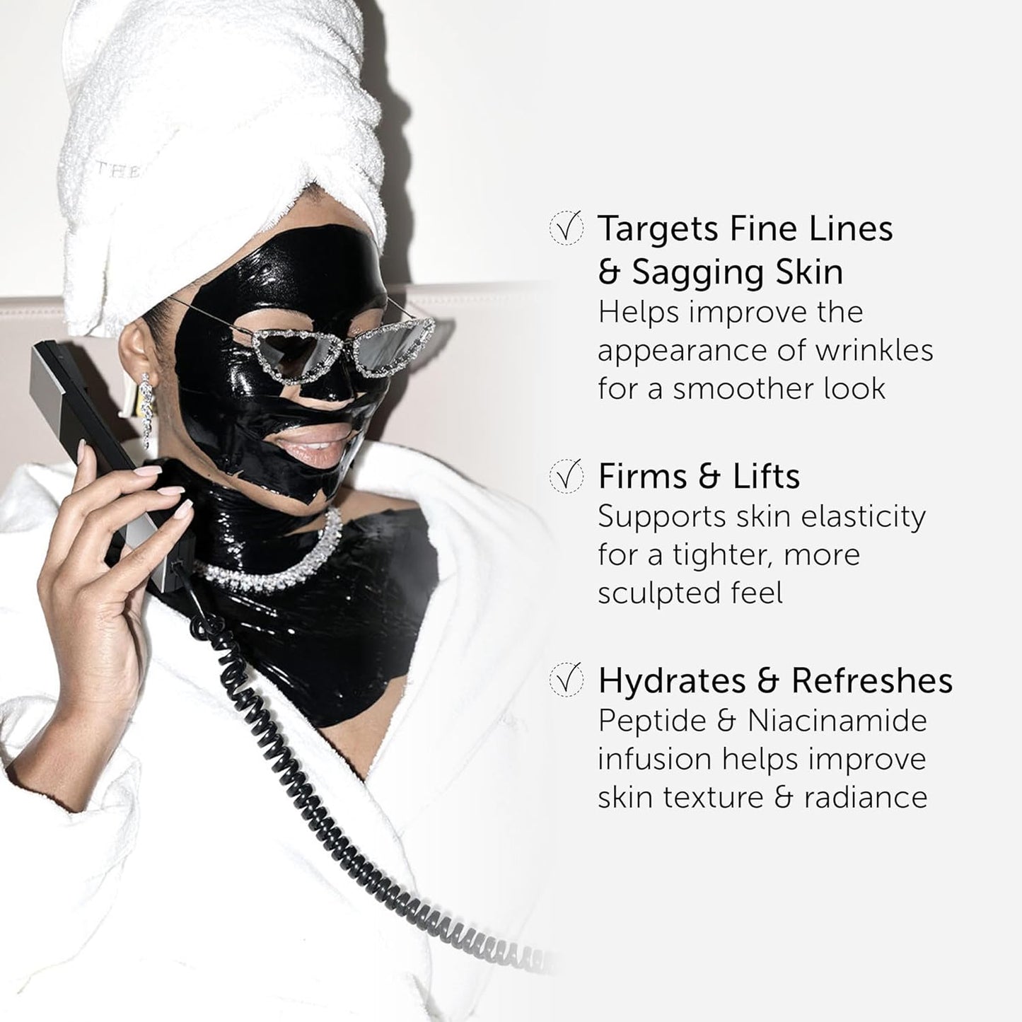 111SKIN Black Diamond Lifting & Firming Neck Mask, Hydrogel Neck Wrinkle Masks for Fine Lines & Sagging Skin on Chest & Décolletage with Peptide & Niacinamide, 5 Sheet Masks (1.45 fl oz Each)