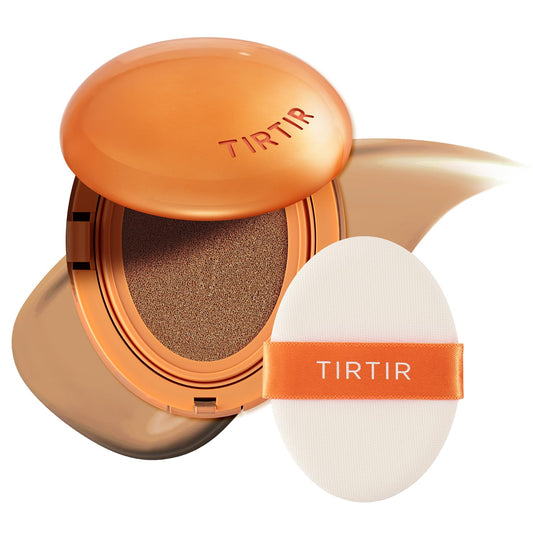 TIRTIR Mask Fit Ai Filter Cushion Foundation | AI-Like Semi-Matte Finish - Up to 72-Hour Medium to Full Coverage Korean BB Cushion Make up Beauty, #33N Macchiato, 0.63 Fl Oz