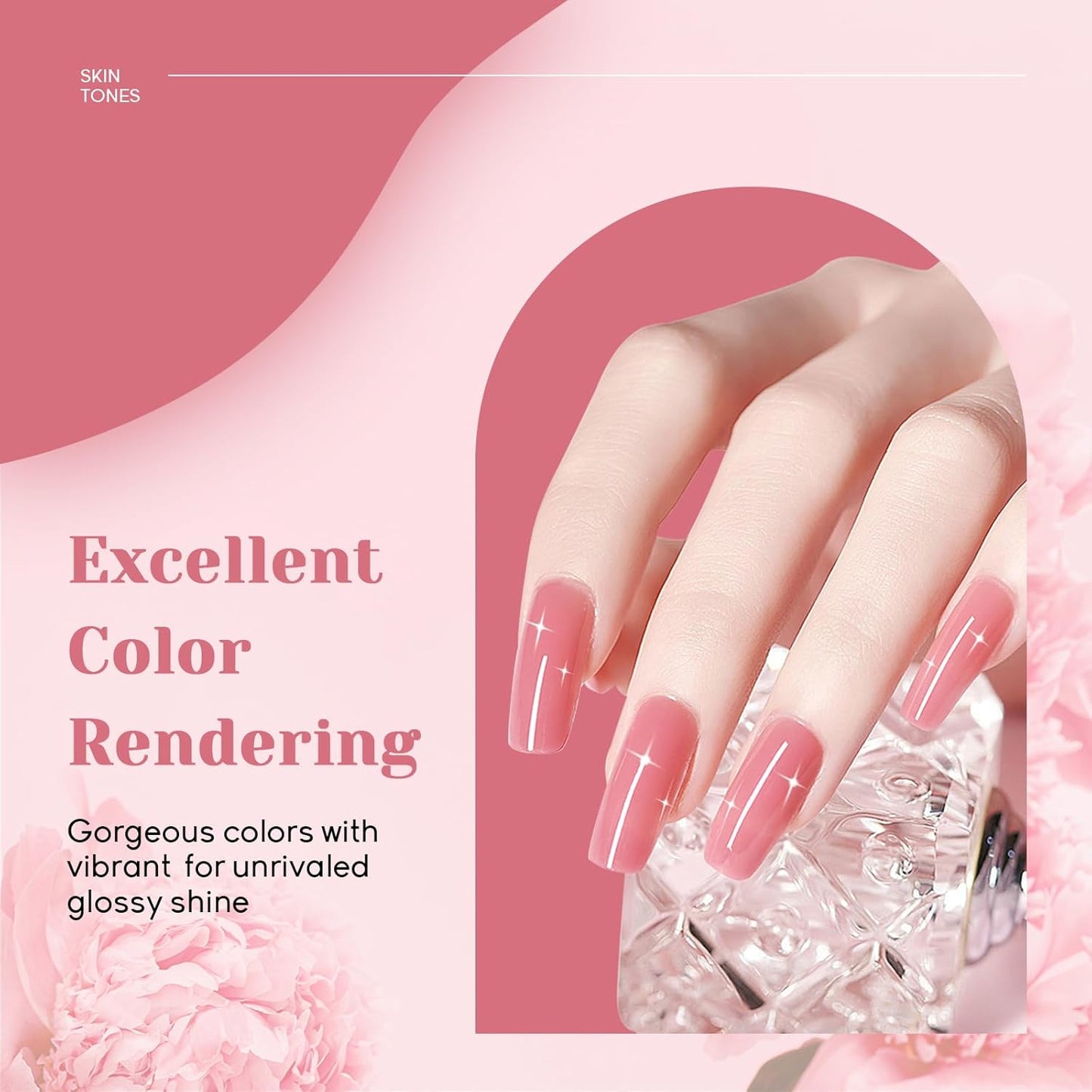 JEWHITENY 14 PCS Poly Nail Gel Kit Poly Extension Gel Kit Starter Kit With Slip Solution Professional Extension Set With LED Lamp Nail Art Design Beginner All In One