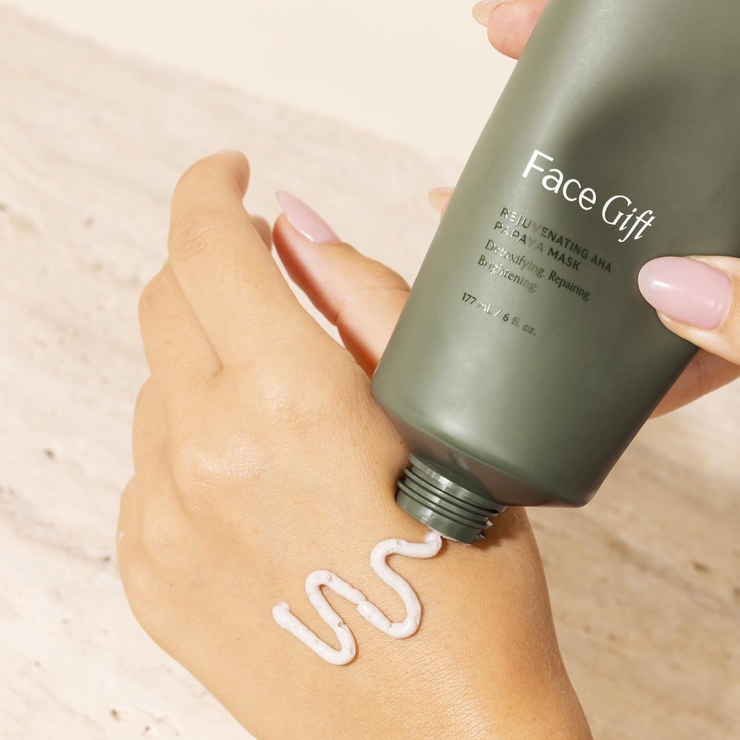 GOODJANES Face Gift Exfoliating & Hydrating Clay Mask with Papaya Enzymes, Lactic Acid & Echinacea Stem Cells – Vegan, Botanical Skincare for All Skin Types